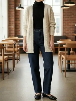Will's Vegan Shop Will's Vegan Shop Strickjacke Creme Veganer Wolle Damen – Produktbild 1 von 1