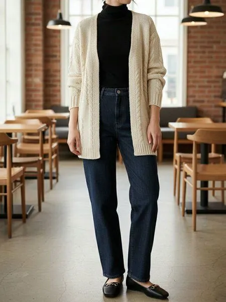 Will's Vegan Shop Will's Vegan Shop Strickjacke Creme Veganer Wolle Damen, Natural, – Produktbild 1 von 1