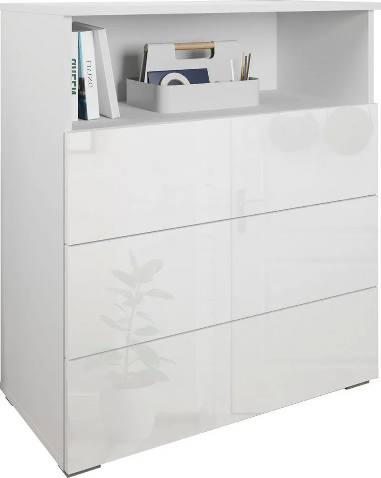 OTTO home Kommode Paris, mit 3 Schubkästen (Breite 70 cm), Weiß, – Produktbild 2 von 5