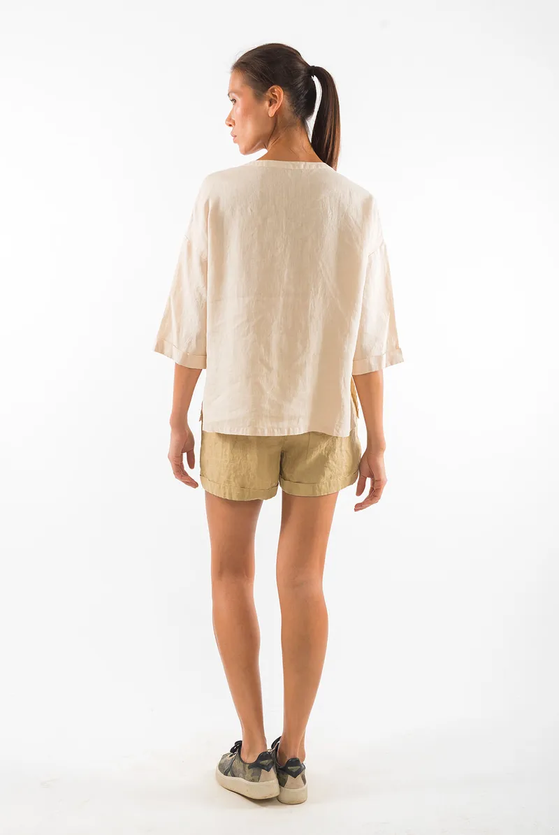 RAVENS VIEW IBIZA RAVENS VIEW IBIZA Damen vegan Hemd Ebba Sand Beige, Beige, – Produktbild 1 von 2