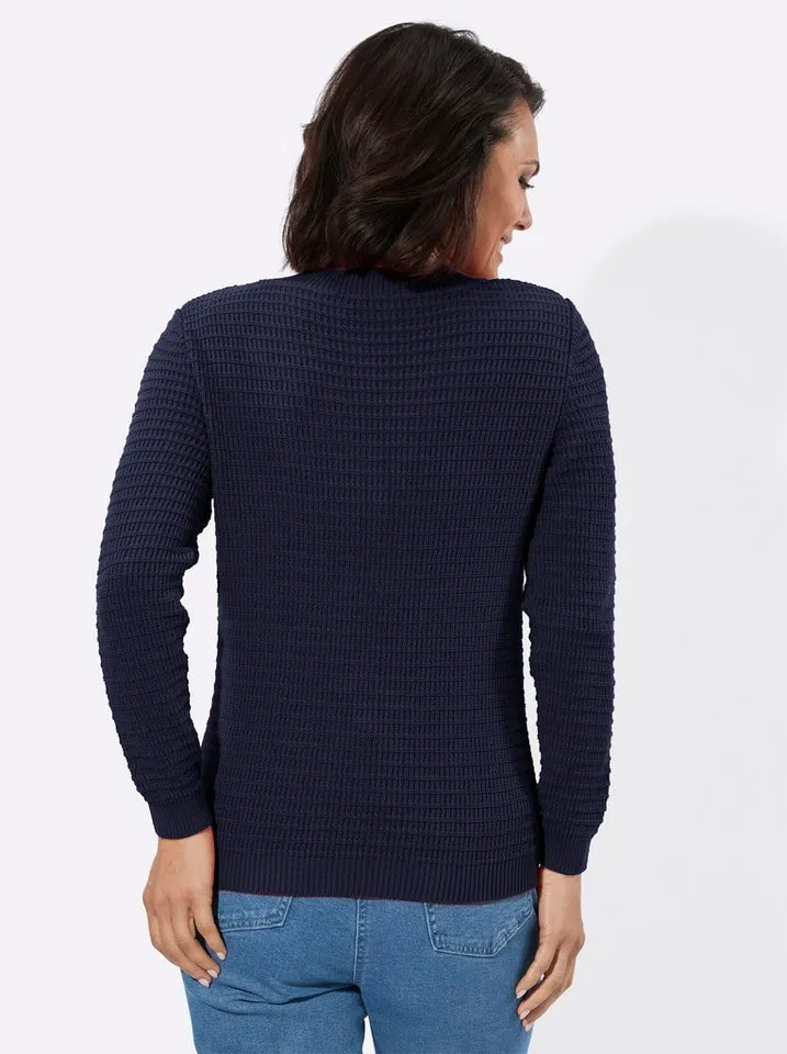 Witt Witt Strickpullover V-Pullover Langarm, Blau, – Produktbild 1 von 5