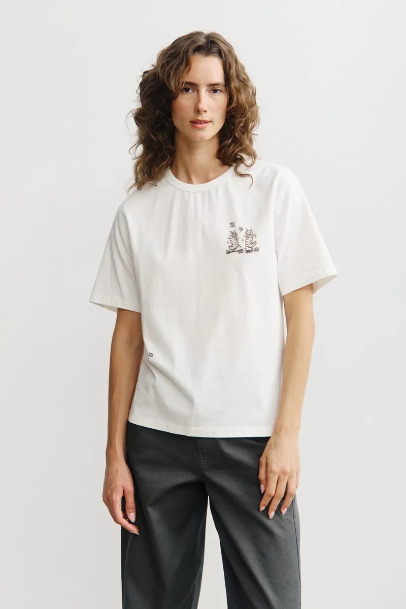 Rotholz Rotholz Damen vegan T-Shirt Caterpillar Weiß, Weiß, – Produktbild 2 von 2