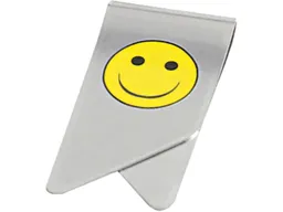 Memo Promoclip "Smiley", Büroklammer aus Federstahl, silber, 29 x 14 mm, 25 Stk. – Produktbild 1 von 1