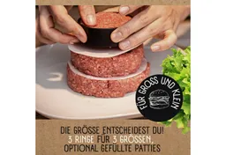riijk Burgerpresse Hamburgerpresse, Kunststoff, Burgerpresse Set mit Pattie-Trenner und Rezepten – Produktbild 1 von 1