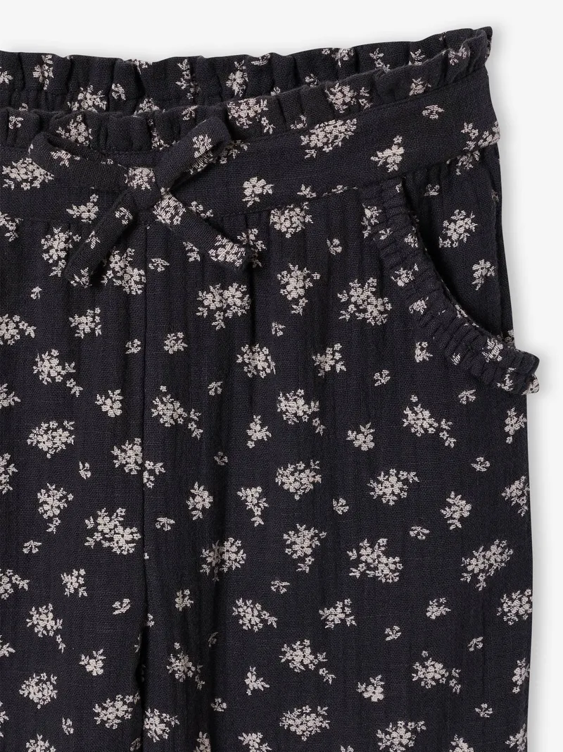 Vertbaudet 3/4-Hose mit Blumenprint, Anthrazit, – Produktbild 2 von 2