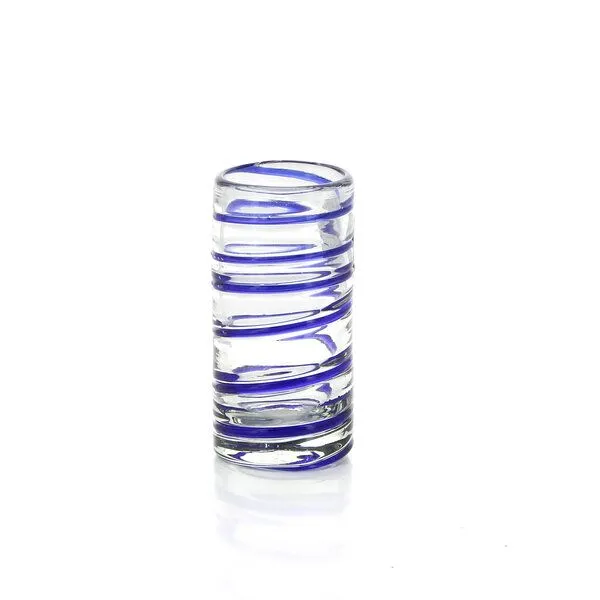 GLOBO Fair Trade GLOBO Fair Trade Glas TEQUILA aus Recyclingglas, mundgeblasen, Blaue spirale, – Produktbild 1 von 1