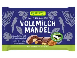 RAPUNZEL RAPUNZEL Bio-Vollmilch-Schokolade mit ganzen Mandeln, 100 g – Produktbild 1 von 1