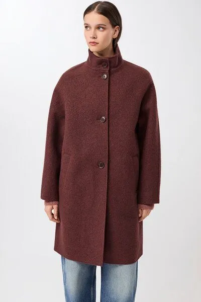 LangerChen LangerChen Kurzer Mantel aus Walk mit Membran, Burgundy (rot), – Produktbild 1 von 4