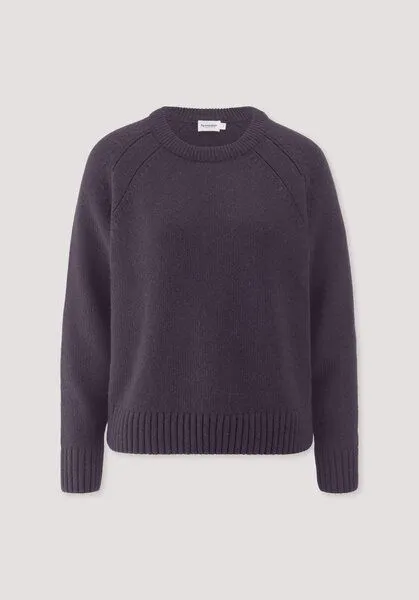 hessnatur hessnatur Strick Pullover Relaxed aus Wolle mit Bio-Baumwolle, Dunkle traube, – Produktbild 4 von 4