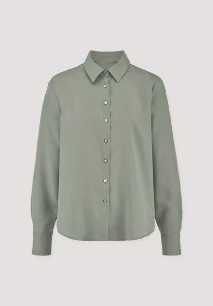 hessnatur hessnatur Bluse Relaxed aus TENCEL Lyocell, Mattgrün, – Produktbild 4 von 4