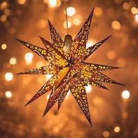 MoreThanHip MoreThanHip Moravian -Vielzackiger weißer Weihnachtsstern aus Papier & Beleuchtungskabel - Jaipur – Produktbild 1 von 1