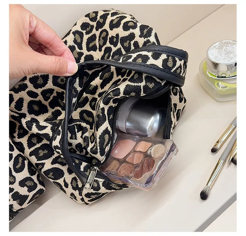 Agger Kulturbeutel Kosmetiktasche für Damen,Make-up-Tasche, tragbare (4-tlg), tragbare Kosmetiktasche mit Leopardenmuster,Waschbeutel, Beautycase – Produktbild 5 von 5
