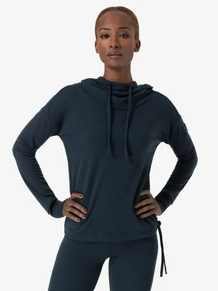 Super.Natural Super.Natural Kapuzenpullover Funnel Bio für Damen, Merino, Blueberry, – Produktbild 1 von 4