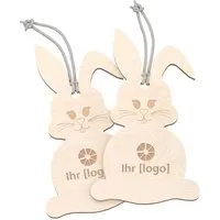 Dekoanhänger für Ostern "Osterhase" FSC-zertifiziert, inkl. Lasergravur – Produktbild 1 von 1
