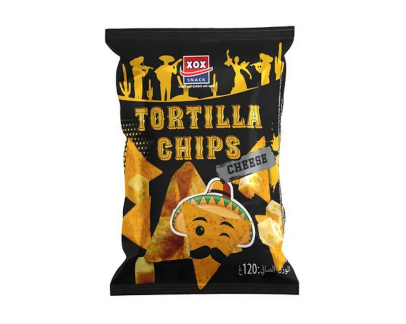 XOX XOX Knabberei, XOX Tortilla Chips Cheese Maischips mit Käsegeschmack Packung 120g – Produktbild 1 von 2