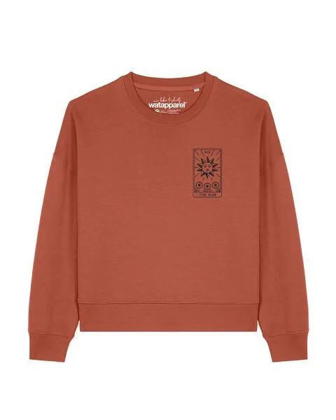 watapparel watapparel Sweatshirt Frauen Tarot The Sun, Heritage brown, – Produktbild 1 von 2