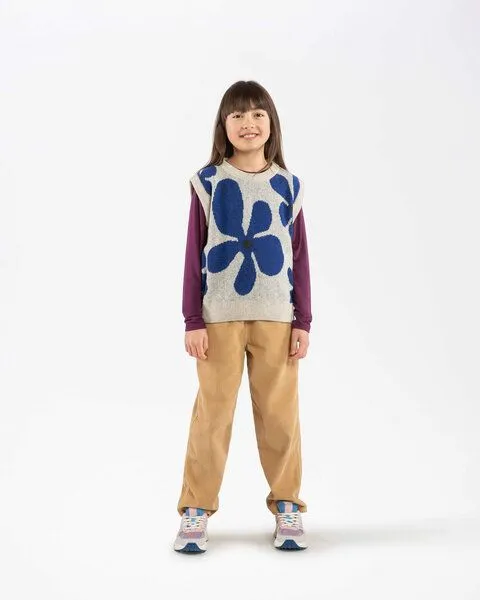 MATONA Matona Gestrickter Pullunder für Kinder aus Bio-Baumwolle und Wolle / Hug Vest, Flower, – Produktbild 3 von 4