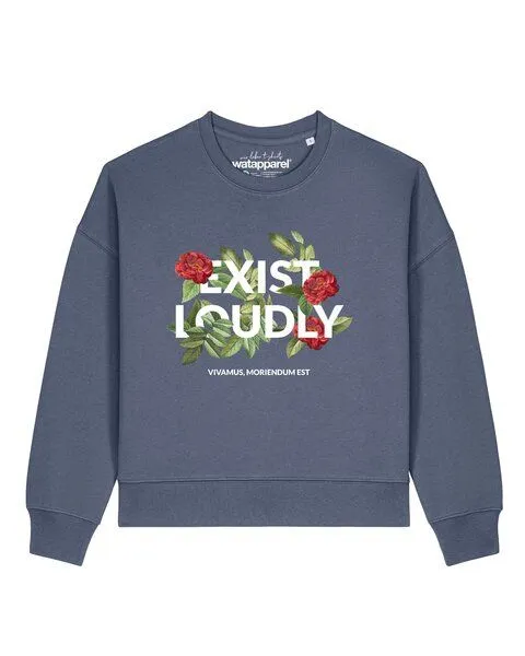 watapparel watapparel Sweatshirt Frauen Exist Loudly, Blue grey, – Produktbild 1 von 2