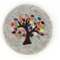 GLOBO Fair Trade GLOBO Fair Trade Topfuntersetzer TREE OF LIFE aus Wollfilz, Hellgrau, – Produktbild 1 von 1