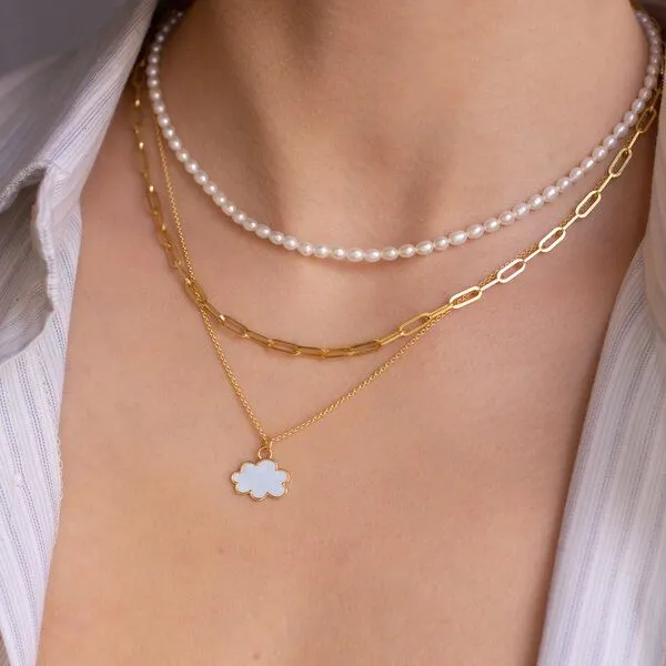 Paeoni Colors Paeoni Colors Halskette mit Wolken-Anhänger aus 18k Gold Vermeil, 925 Sterling Silber – Produktbild 4 von 4