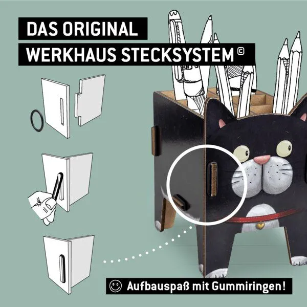 WERKHAUS WERKHAUS Stiftebox Vierbeiner - Katze – Produktbild 3 von 5
