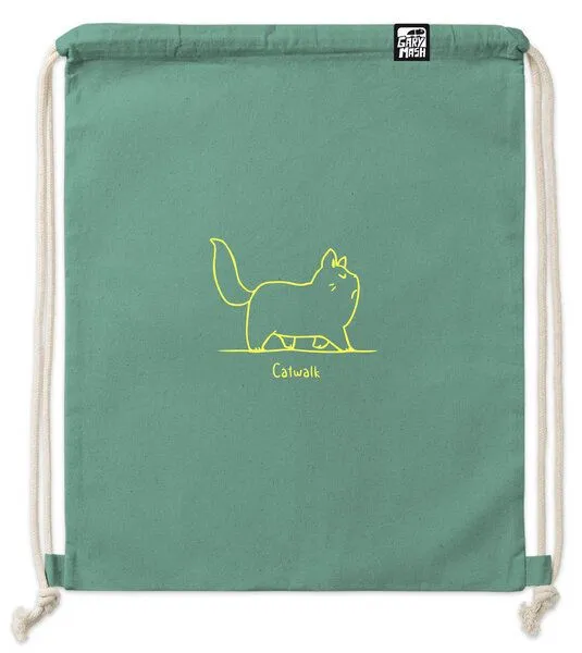 Gary Mash Gary Mash Gym Bag Catwalk aus Biobaumwolle, Salbeigrün mit neongelb, – Produktbild 1 von 1