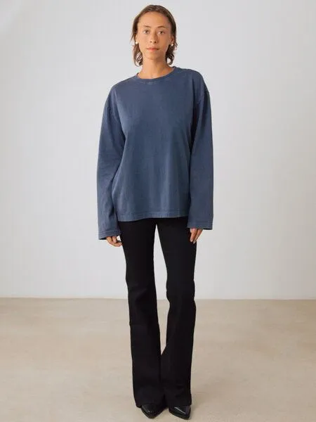 Honest Basics Honest Basics OG Langarmshirt aus Bio- und recycelter Baumwolle, Ink, – Produktbild 2 von 3