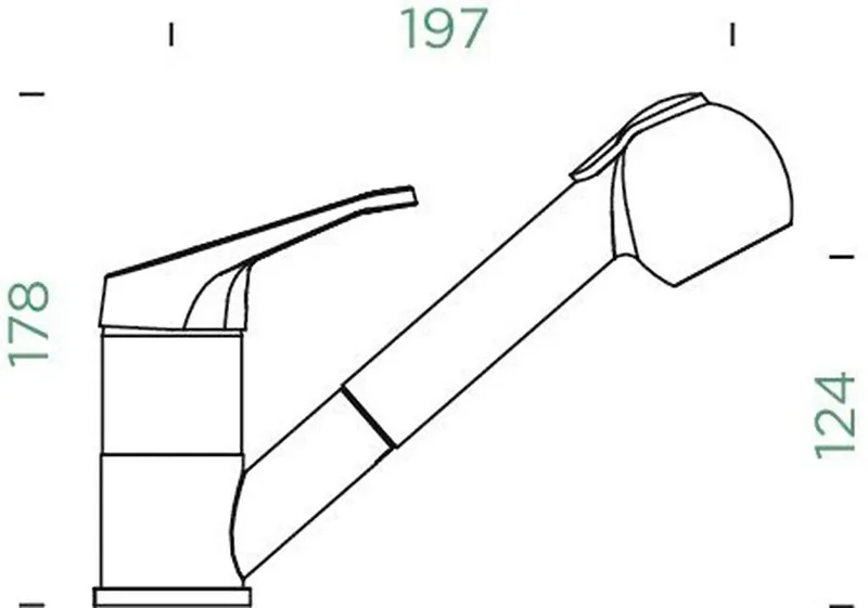 Schock Küchenarmatur Armatur Cosmos SB ausziehbarer Auslauf, Strahl-Brausefunktion, Grau, – Produktbild 4 von 5