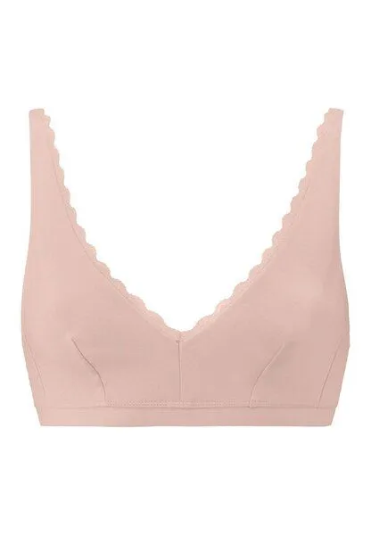 hessnatur hessnatur Bustier COTTON FEEL LACE aus Bio-Baumwolle, Puder, – Produktbild 3 von 6