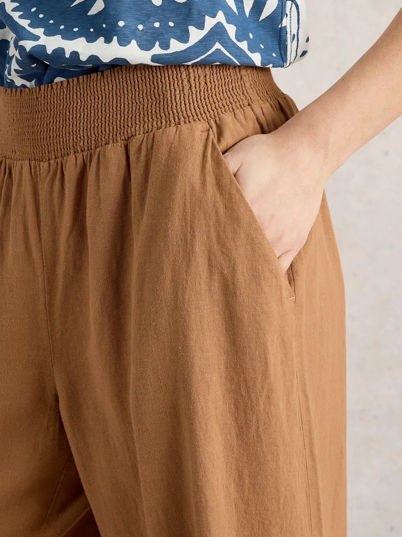 White Stuff White Stuff Culotte Shelly aus Leinenmischung, Nude, – Produktbild 3 von 4