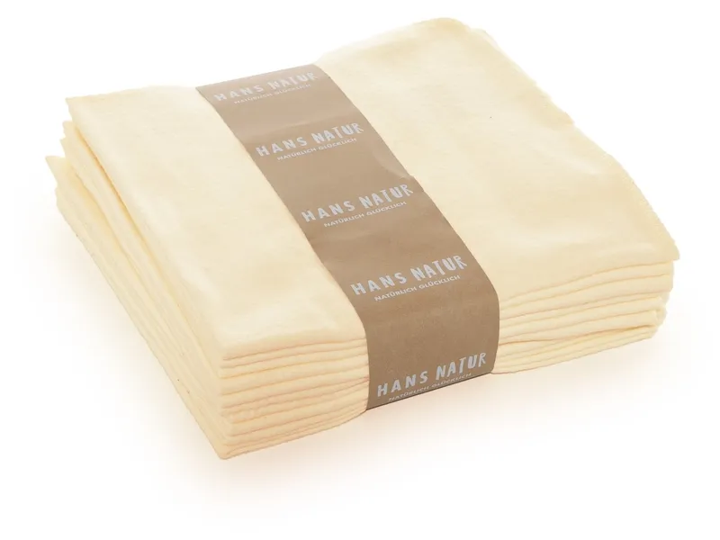 HANS NATUR Moltontücher Bio-Baumwolle 10er-Set, 40 x 40 cm natur, Natur, – Produktbild 1 von 1