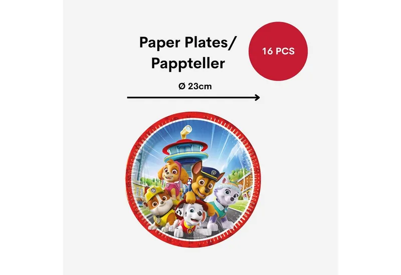Procos Einweggeschirr-Set Paw Patrol Partygeschirr Set 52-tlg Kindergeburtstag Rescue Heroes, 16 Personen, Bunt, – Produktbild 4 von 5
