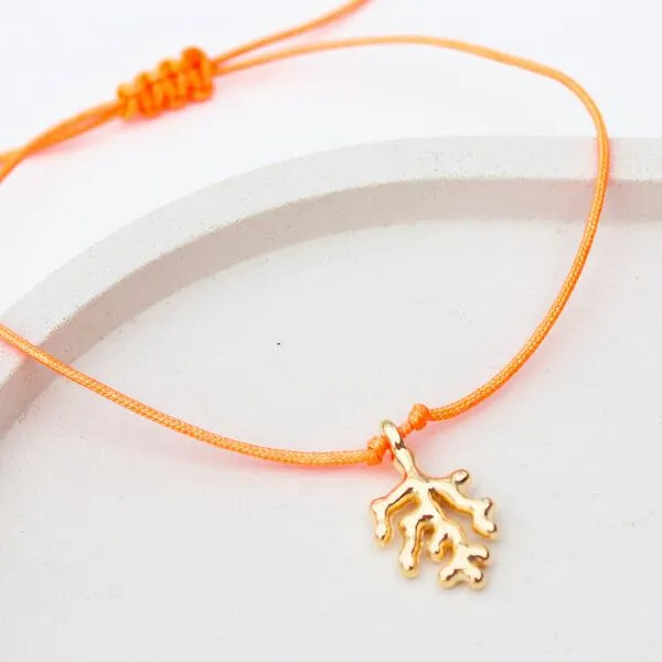 Bow & Hummingbird Bow & Hummingbird Armband auf Karte - Koralle, Neon-orange, – Produktbild 1 von 2