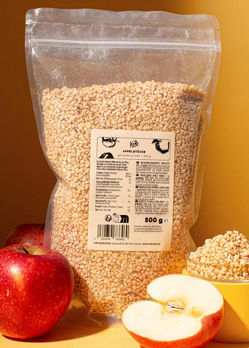 KoRo Gefriergetrocknete Apfelstücke 500 g – Produktbild 1 von 5