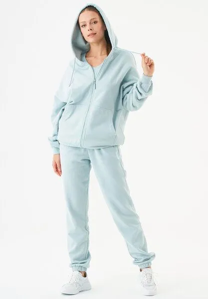 ORGANICATION ORGANICATION ESSENTIALS-JALE- Soft Touch Sweatjacke aus Bio-Baumwolle, Mint blue, – Produktbild 2 von 4
