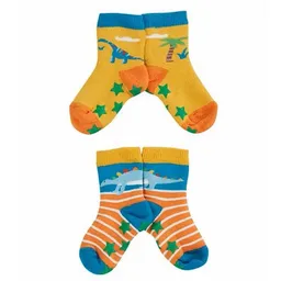 Frugi Frugi Stoppersocken Dinosaurier 2er Set Grippy Socks 2 Pack – Produktbild 1 von 1
