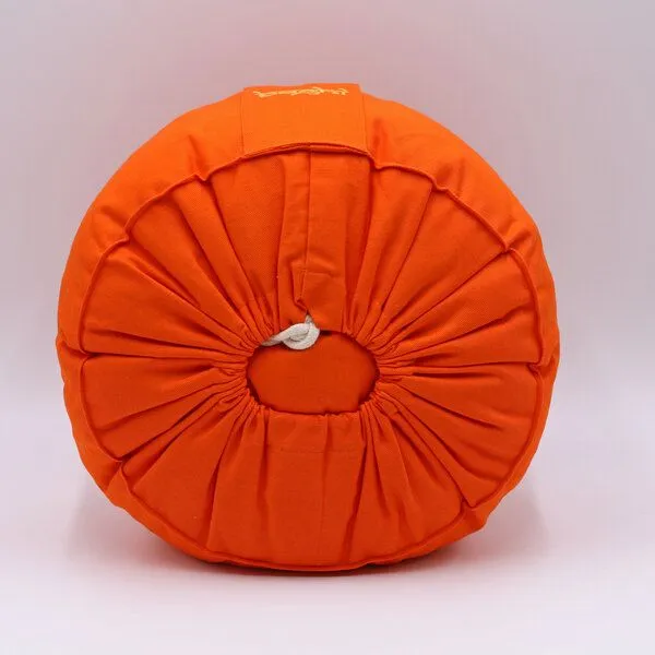 BAGHI BAGHI Meditationskissen rund mit OM Mandala Bestickung, Orange, – Produktbild 4 von 4