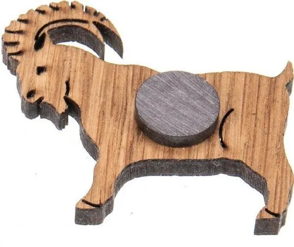 ReineNatur ReineNatur Steinbock Magnet aus Eichenholz geölt - 4er-Set – Produktbild 2 von 2