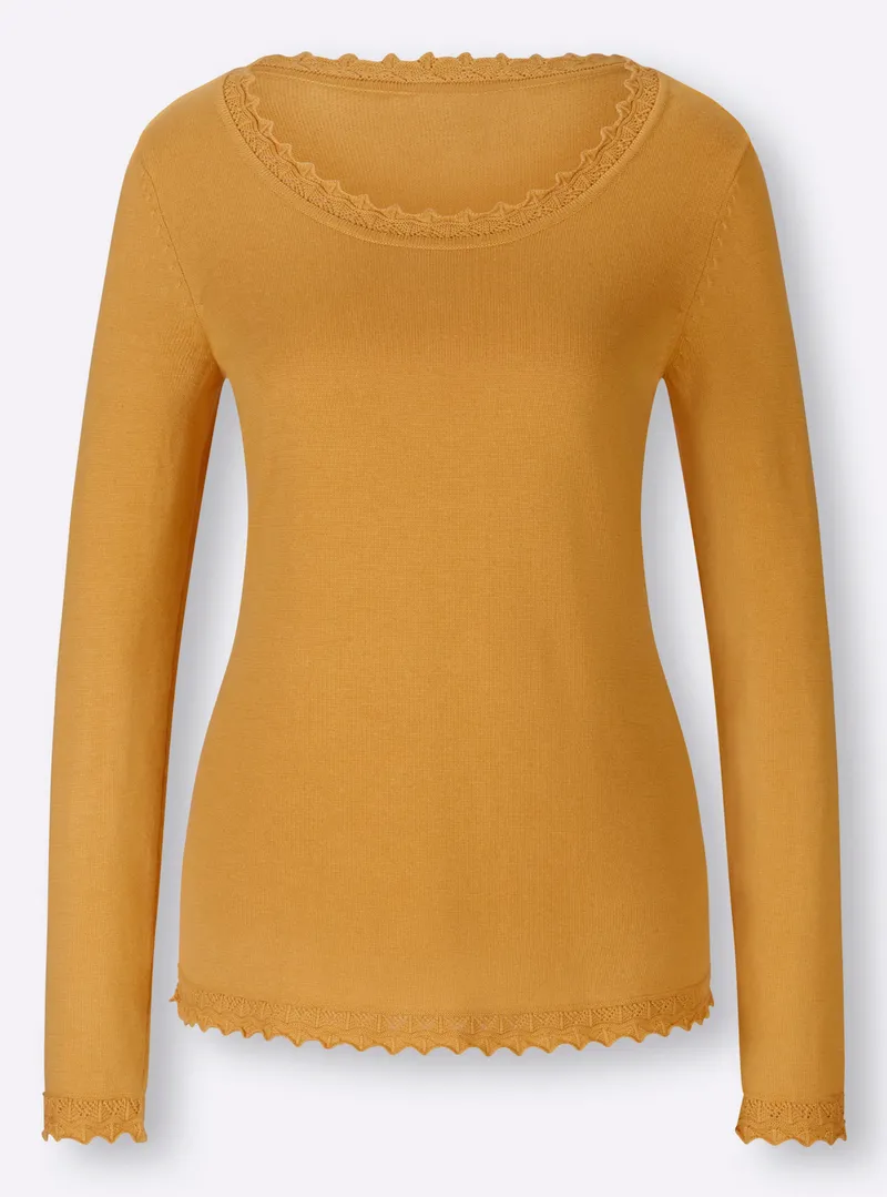heine heine Ajourpullover ocker, Ocker, – Produktbild 1 von 2