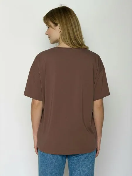 GreenBomb GREENBOMB Basic Feel - Lässiges T-Shirt aus Bio-Baumwoll-Mix / GOTS / Fair & Vegan, Braun (earth wood), – Produktbild 4 von 4