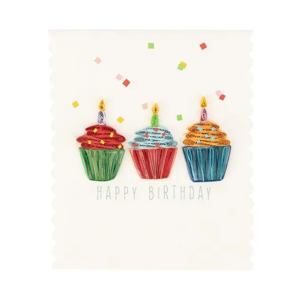 El Puente El Puente Grußkarte "Happy Birthday" | Fair Trade & Handmade aus Vietnam, Mehrfarbig, – Produktbild 1 von 1