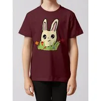 watabout kids watabout.kids T-Shirt Kinder Osterhase mit Blumen, Burgundy, – Produktbild 1 von 1