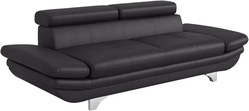 COTTA 3-Sitzer Enterprise Big-Sofa mit Kopf- und Armteilverstellung, B: 233 cm, Leder, Modernes Einzelsofa, Schwarz, – Produktbild 3 von 4