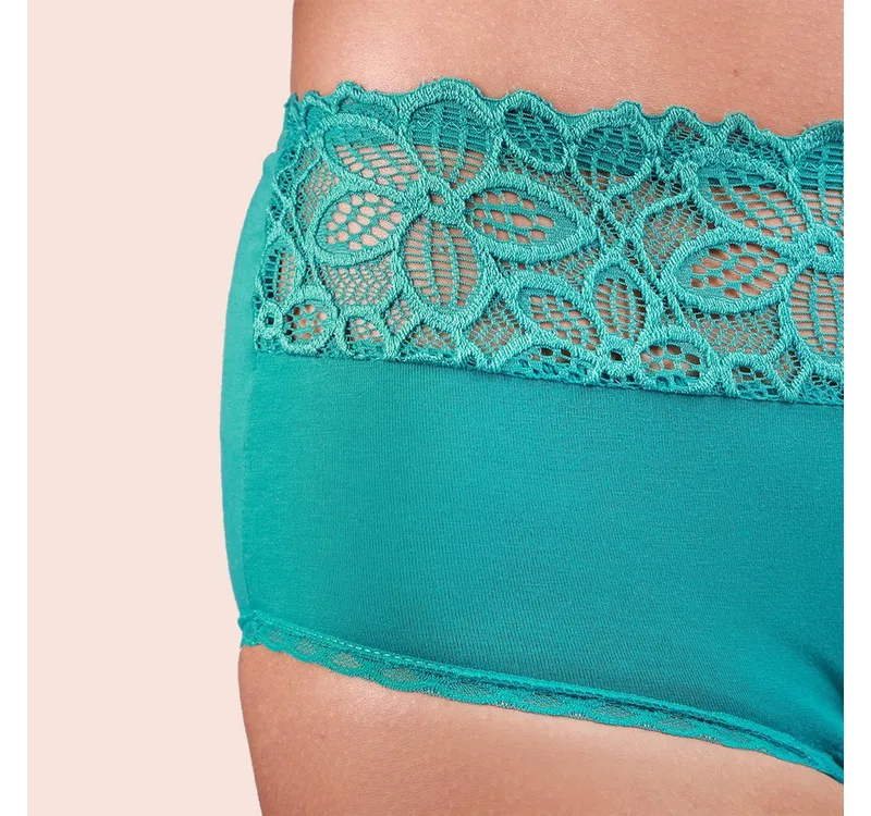 Taynie Taynie Periodenslip Deluxe - Periodenunterwäsche mittelstarke Blutung - Damen (1-St., 1er-Pack) Auslaufsichere Periodenunterwäsche / Periodenslip aus Bio Baumwolle, Blau, – Produktbild 3 von 5