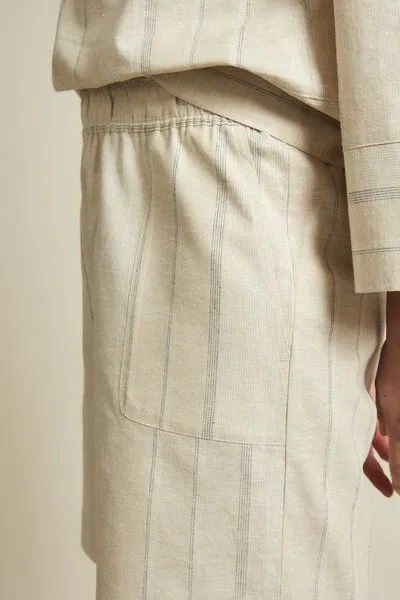 LANIUS Damen Streifenshorts aus Hanf mit Bio-Baumwolle von Lanius, Farbe Powder-White – Produktbild 4 von 4