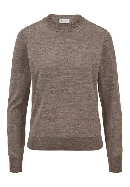 hessnatur hessnatur Pullover Regular aus reiner Bio-Merinowolle, Dunkles mauve, – Produktbild 3 von 4