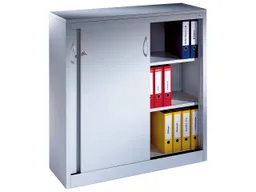 C+P C+P Schiebetürenschrank aus Stahl 120 cm breit lichtgrau T 40 H 120 – Produktbild 1 von 1