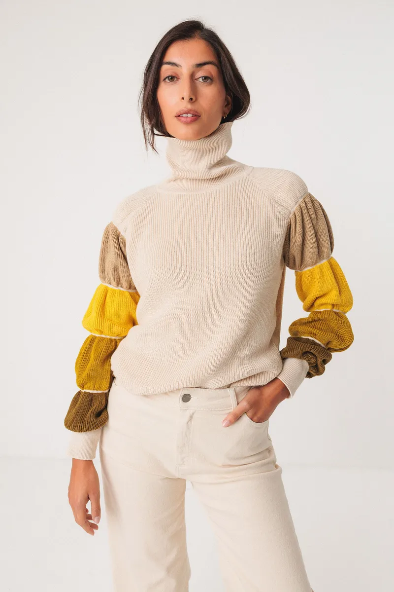 SKFK SKFK Damen vegan Pullover Elortza Beige, Beige, – Produktbild 1 von 2