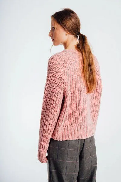 Kopyto Kopyto GRIZZLY RWS - Grober Wollcardigan, Rosa, – Produktbild 1 von 3