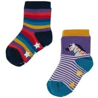 Frugi Frugi Stoppersocken Zebra und Rainbow 2er Set Grippy Socks 2 Pack – Produktbild 1 von 1